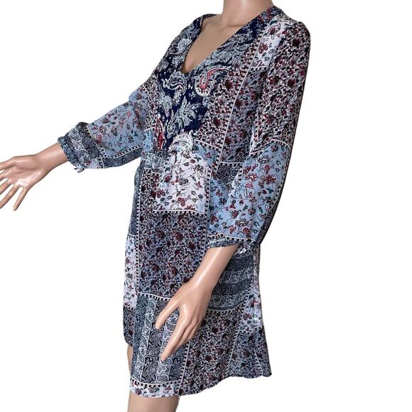 Simply Noelle Flowy Boho Dress with Slip Size S/M (8-10) Blue Swim cover up - Picture 3 of 11